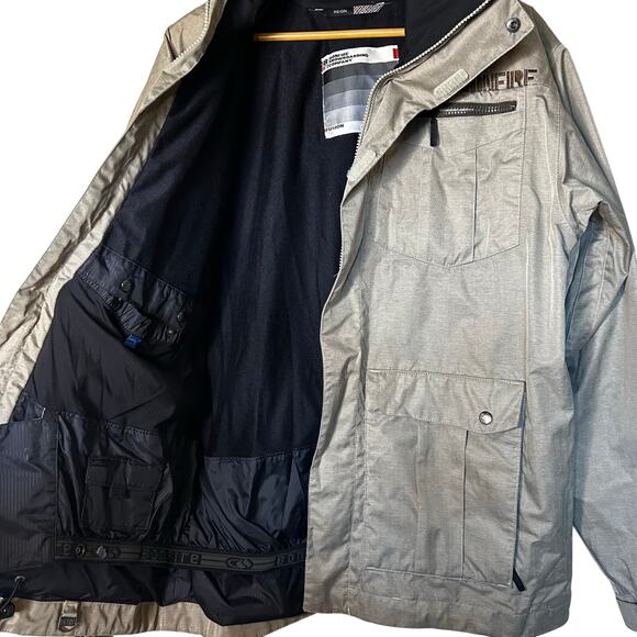 Bonfire Jacket Size L Snowboard Ski Soft Shell Lightweight Hooded Taupe‎ - Picture 8 of 13